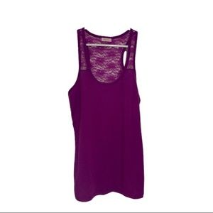 4/$20 Purple full lace back Indy sleaze tank